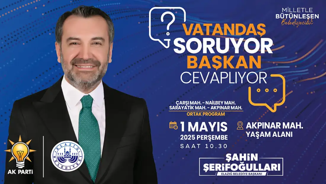 Başkan Şerifoğulları, Akpınar Mahallesi’nde vatandaşların sorularını yanıtlayacak