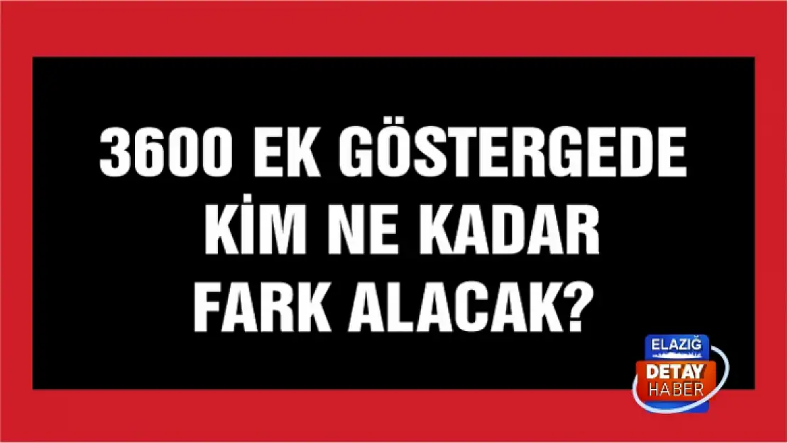 3600 Ek göstergede kim ne kadar fark alacak? 