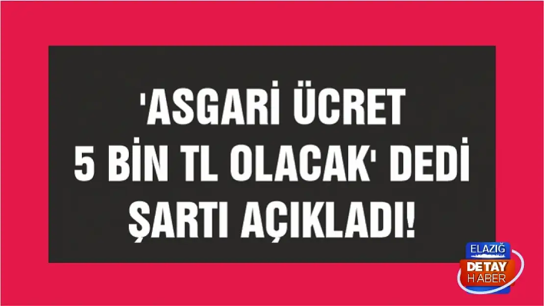 'Asgari ücret 5 bin TL olacak' dedi şartı açıkladı! 