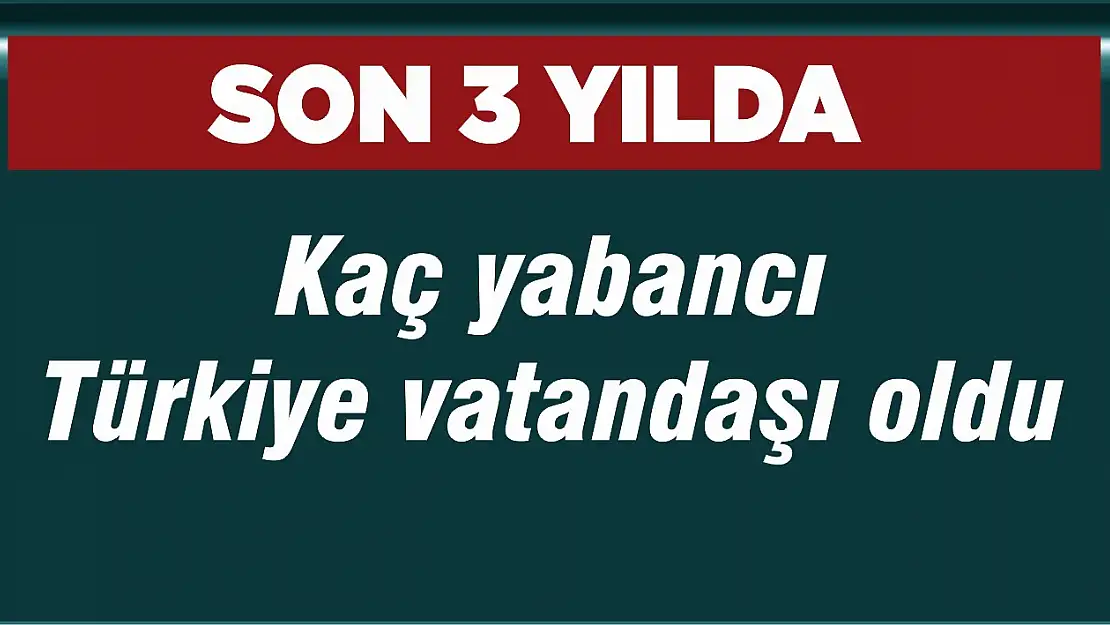 Son 3 yıl içinde kaç yabancı Türkiye vatandaşı oldu!