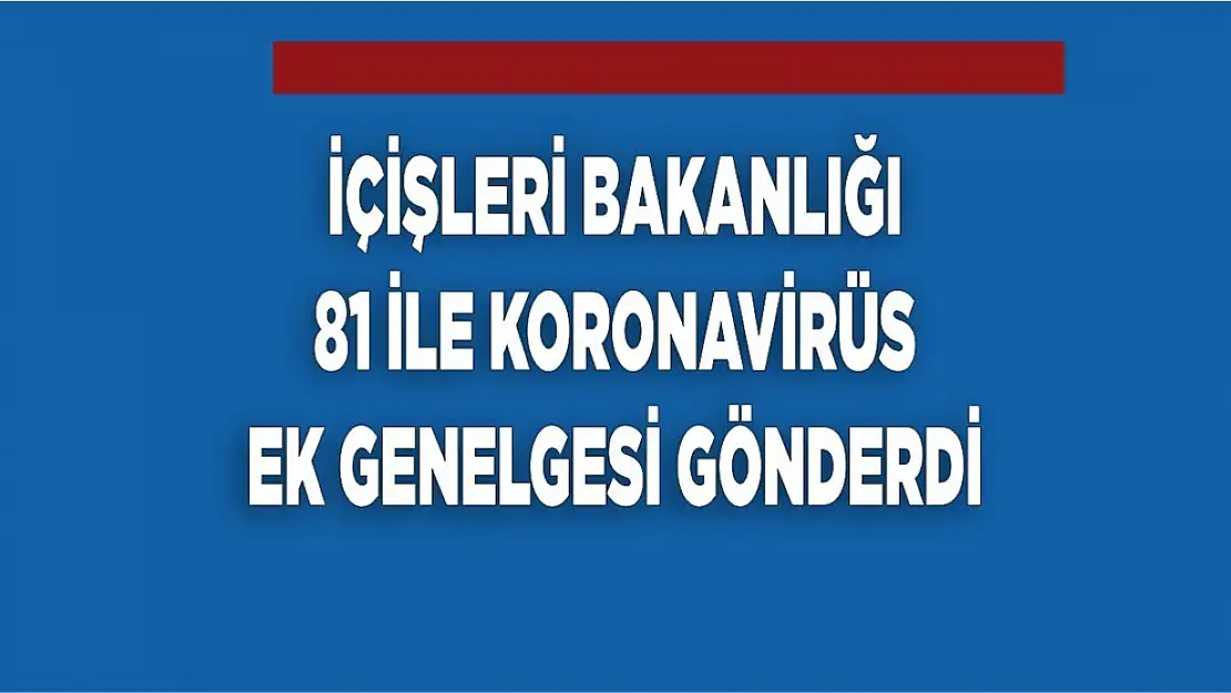 İçişleri Bakanlığı 81 İle Koronavirüs Ek Genelgesi Gönderdi