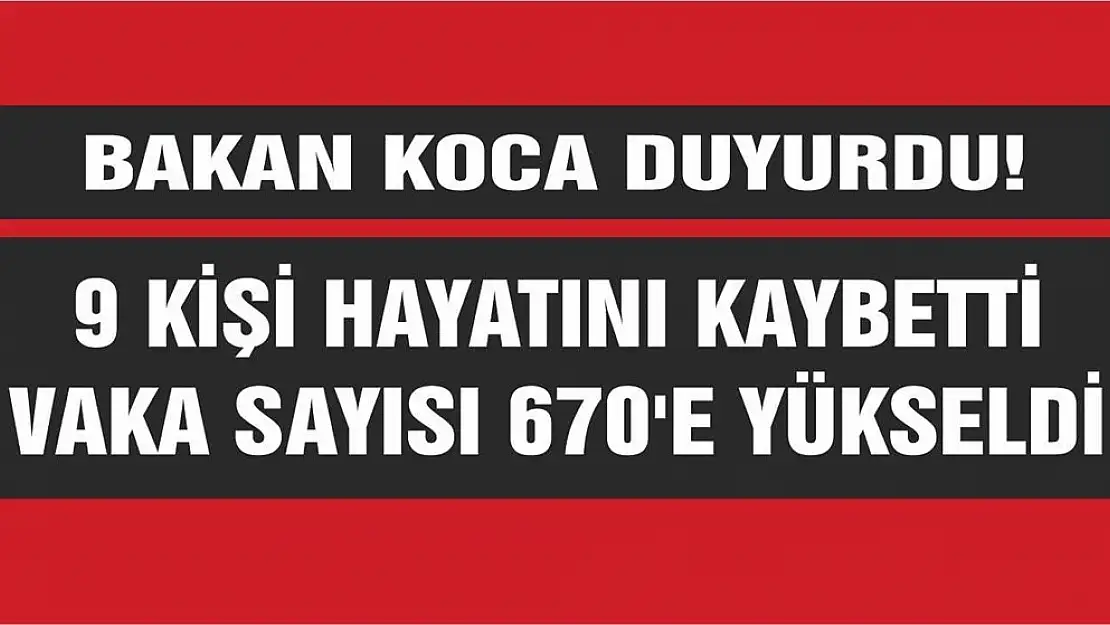 Korona Virüs'ten 9 Kişi Hayatını Kaybetti