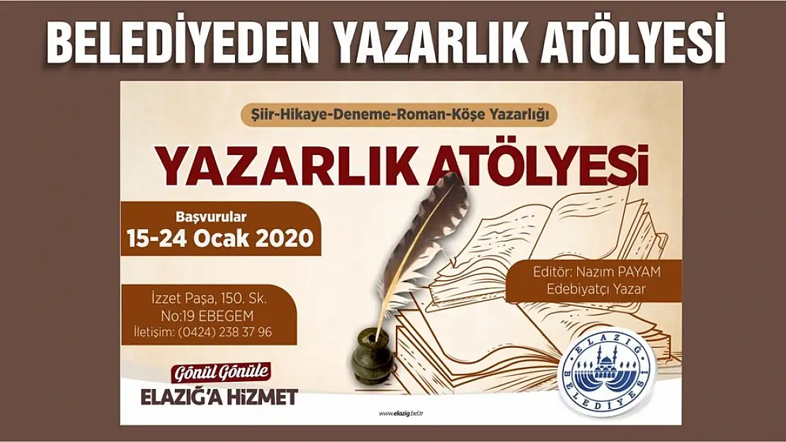 Elazığ Belediyesi'nden Yazarlık Atölyesi