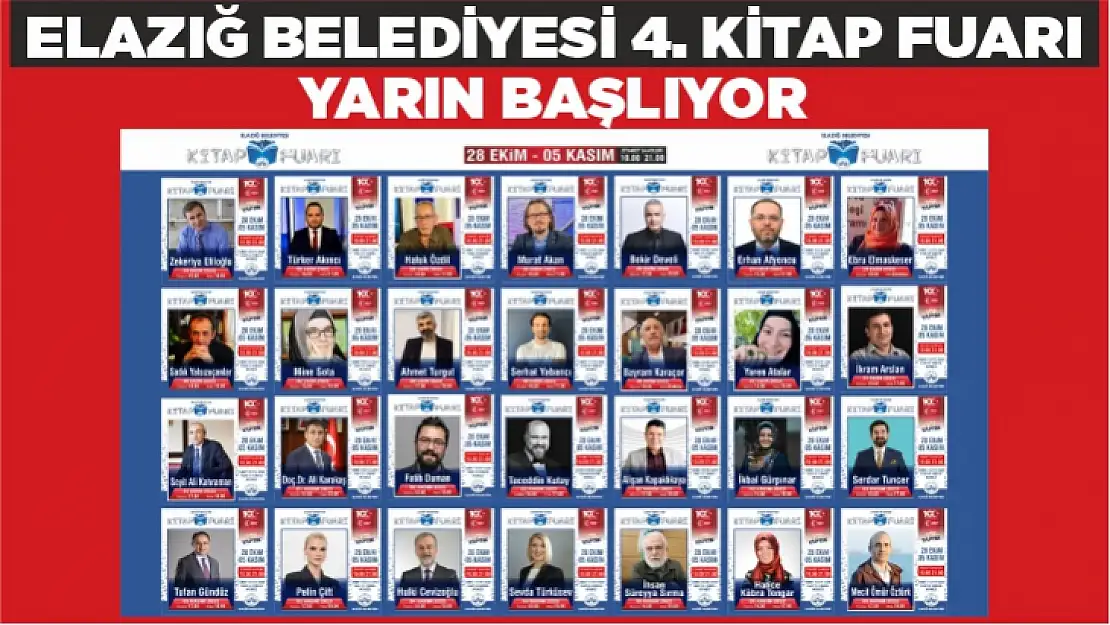 ELAZIĞ BELEDİYESİ 4. KİTAP FUARI YARIN BAŞLIYOR