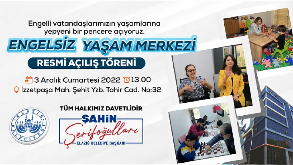 Elazığ Belediyesi, Engelsiz Yaşam Merkezi açılıyor