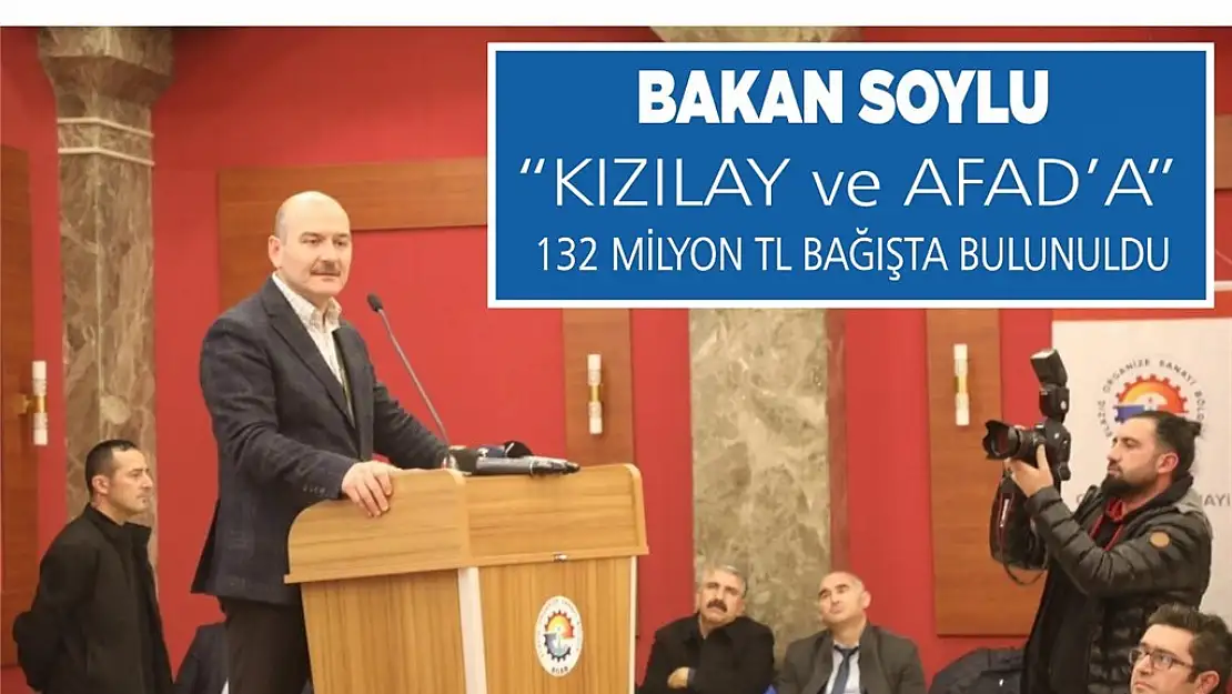 Bakan Soylu '132 Milyon TL Bağışta Bulunuldu'