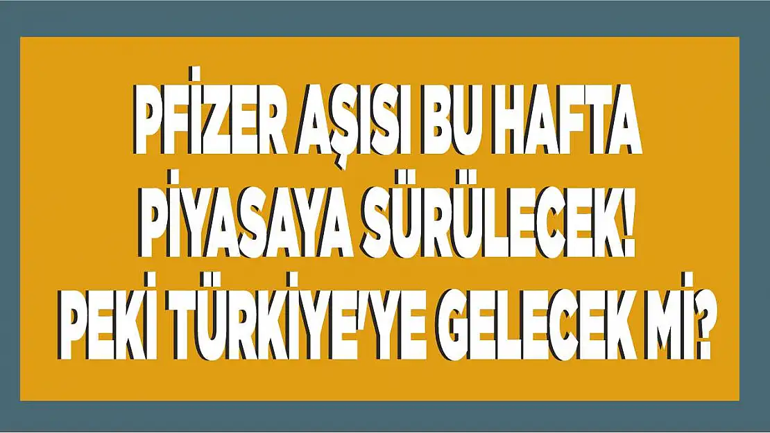 Pfizer aşısı bu hafta piyasaya sürülecek!