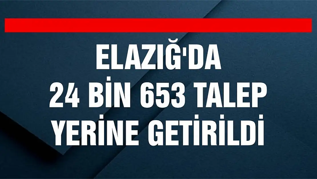 Elazığ'da 24 Bin 653 Talep Yerine Getirildi