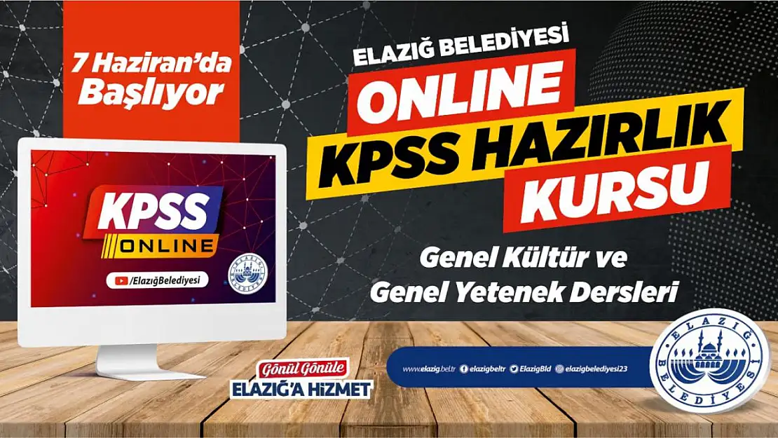 Elazığ Belediyesi'nden Gençlere Online KPSS Eğitim Desteği