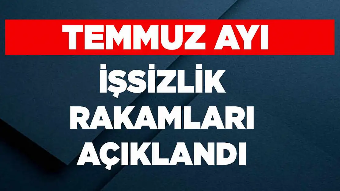 Temmuz ayı işsizlik rakamları açıklandı