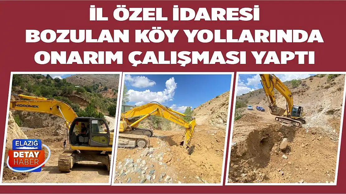 İl Özel İdaresi Bozulan Köy Yollarında Onarım Çalışması Yaptı