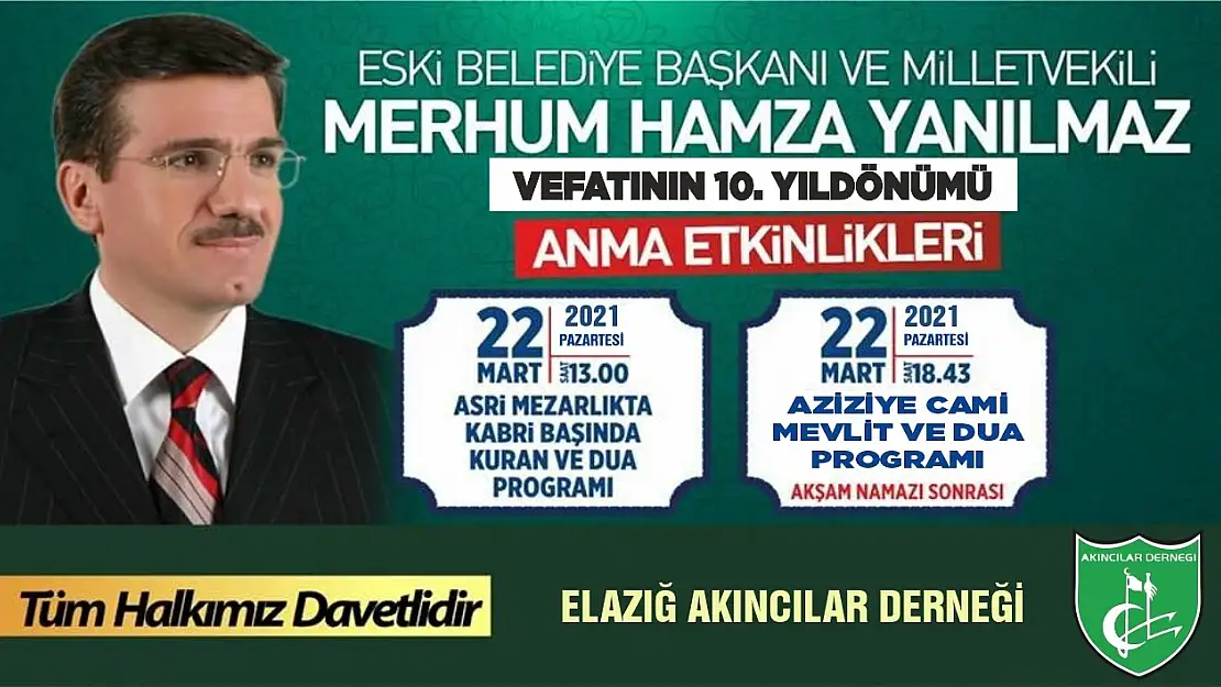 Akıncılar Derneği'nden Merhum Hamza Yanılmaz İçin Anma Programı