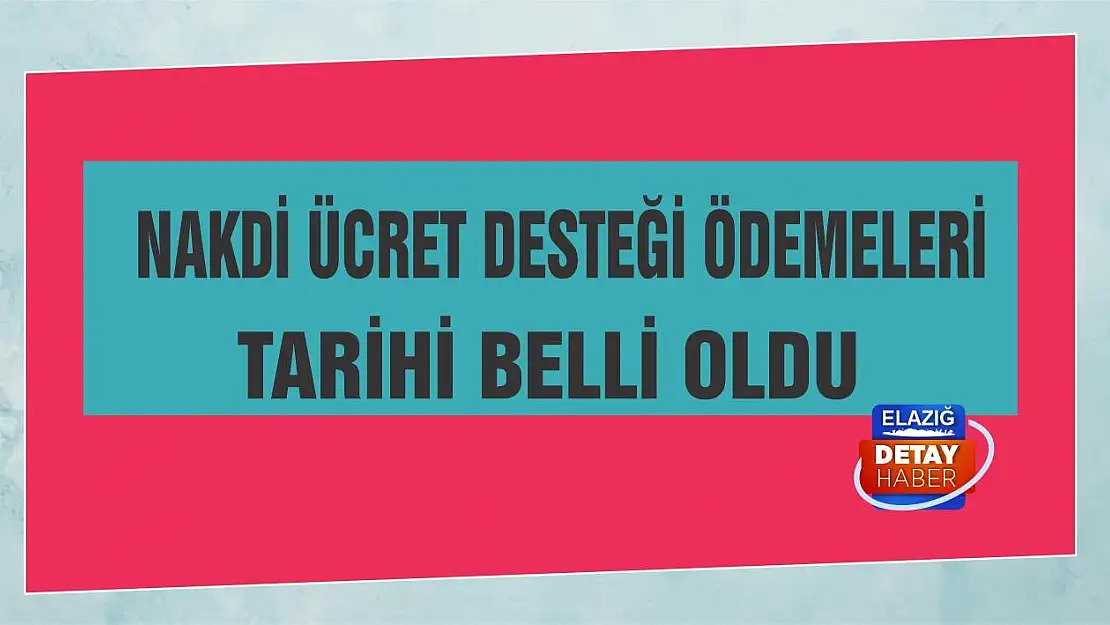 Nakdi ücret desteği ödemeleri tarihi belli oldu