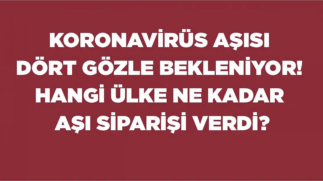 Koronavirüs aşısı dört gözle bekleniyor! Hangi ülke ne kadar aşı siparişi verdi?