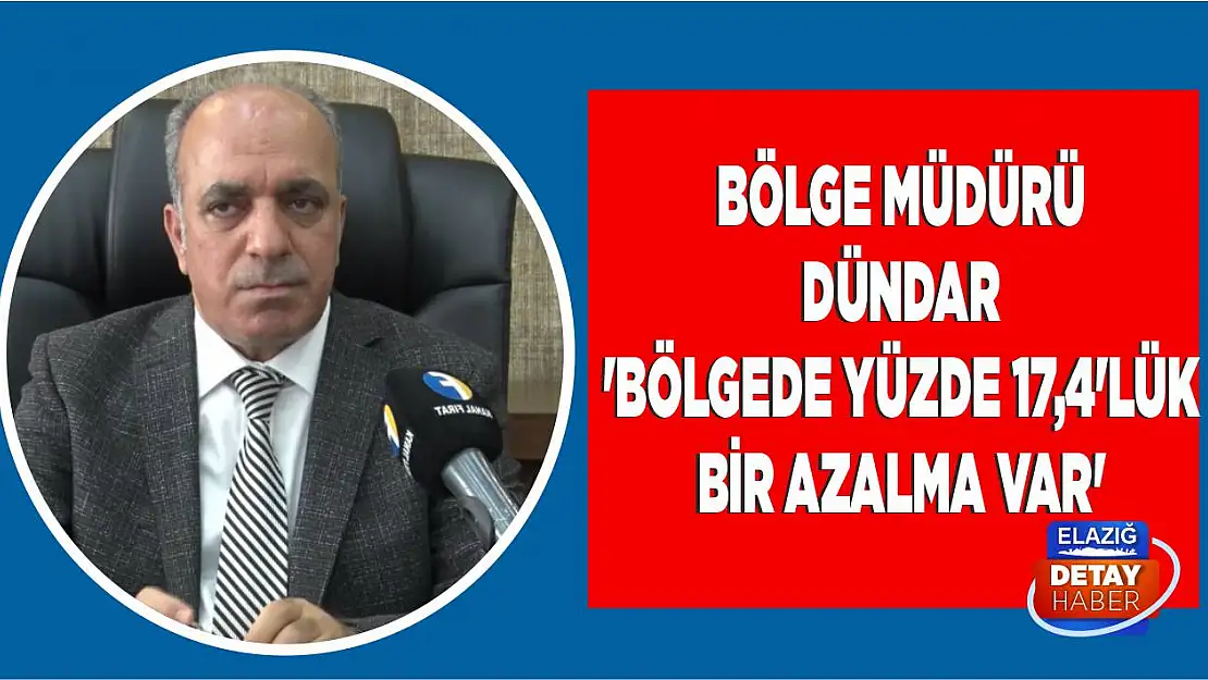 Bölge Müdürü Dündar 'Bölgede Yüzde 17,4'lük Bir Azalma Var'