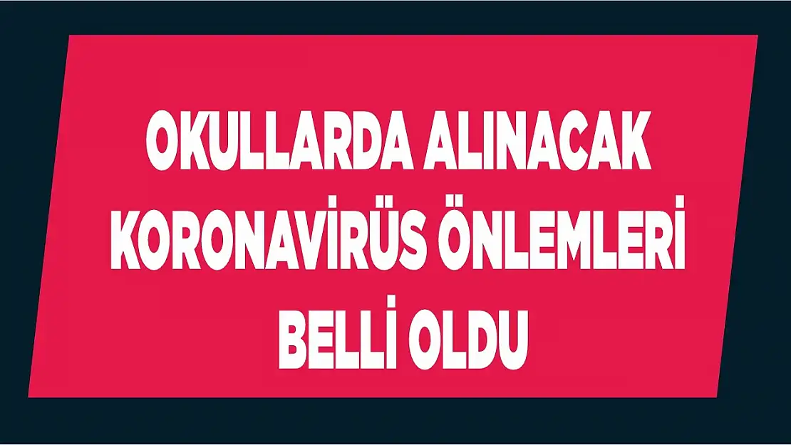 Okullarda Alınacak Korona Virüs Önlemleri Belli Oldu
