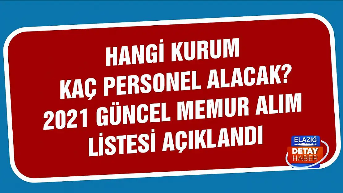 Hangi kurum kaç personel alacak? 2021 güncel memur alım listesi açıklandı