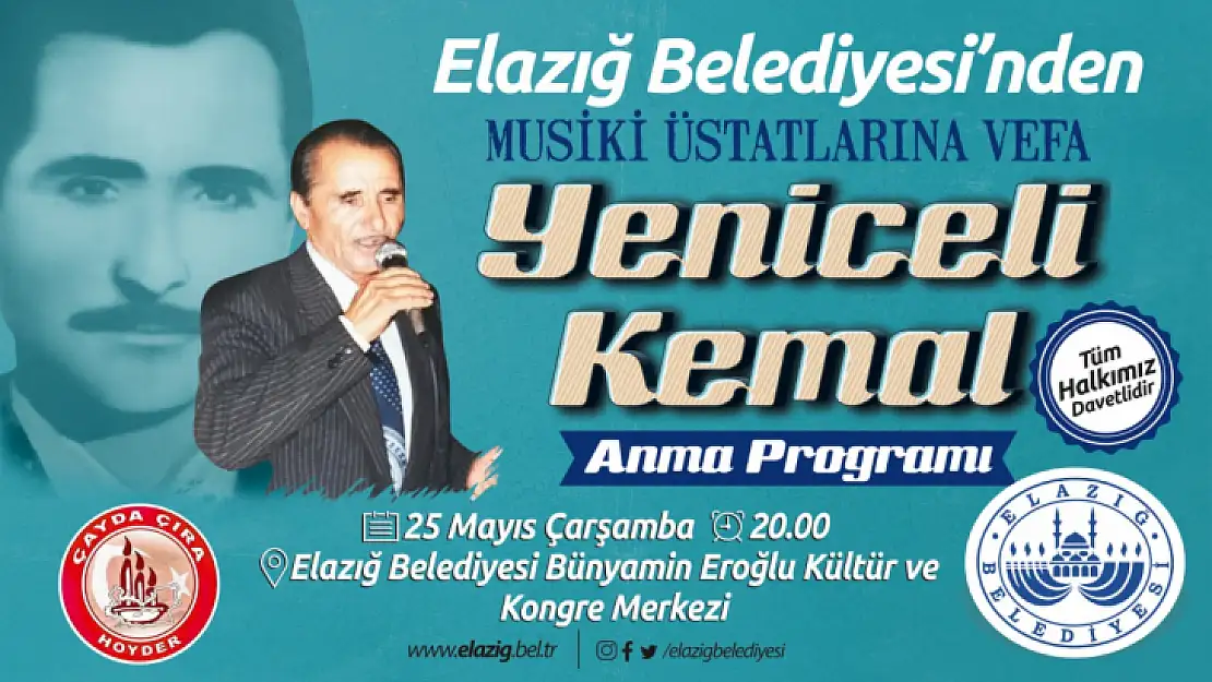 Musikimizin usta ismi Yeniceli Kemal'e anma programı düzenlenecek