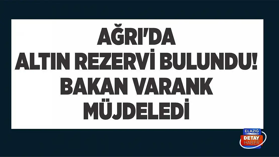 Ağrı'da Altın Rezervi Bulundu! Bakan Varank Müjdeledi