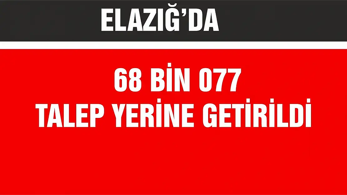 Elazığ'da 68 Bin 077 Talep Yerine Getirildi