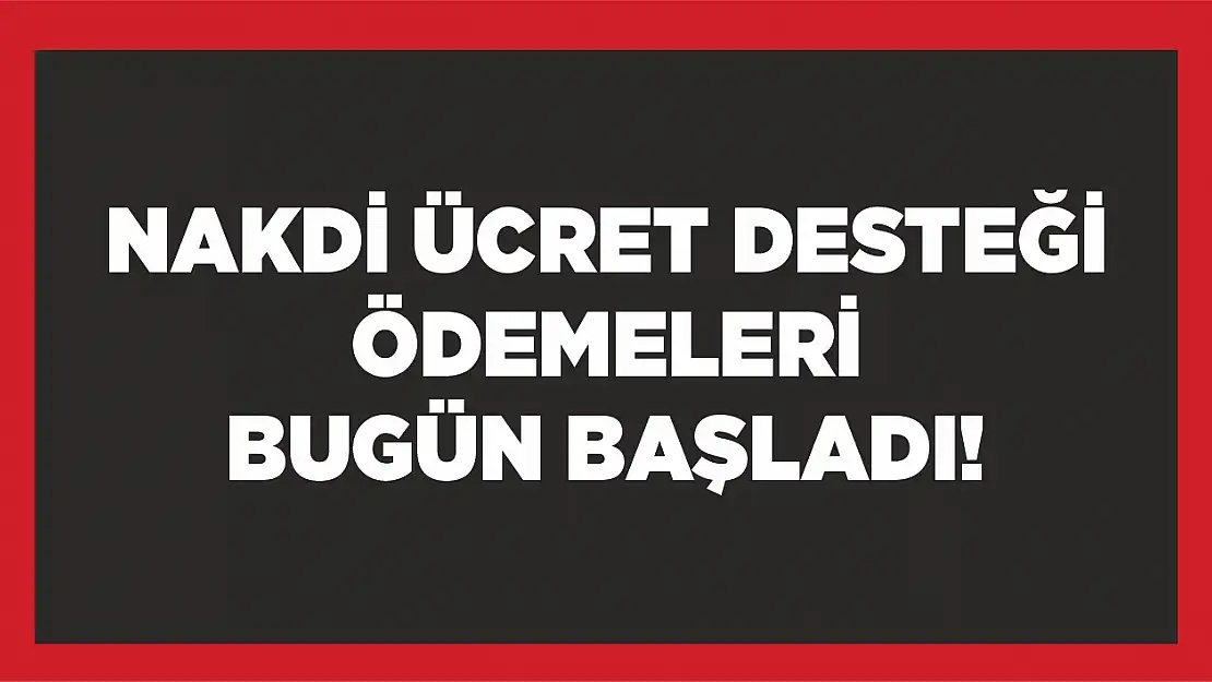 'Nakdi Ücret Desteği' ödemeleri bugün başladı