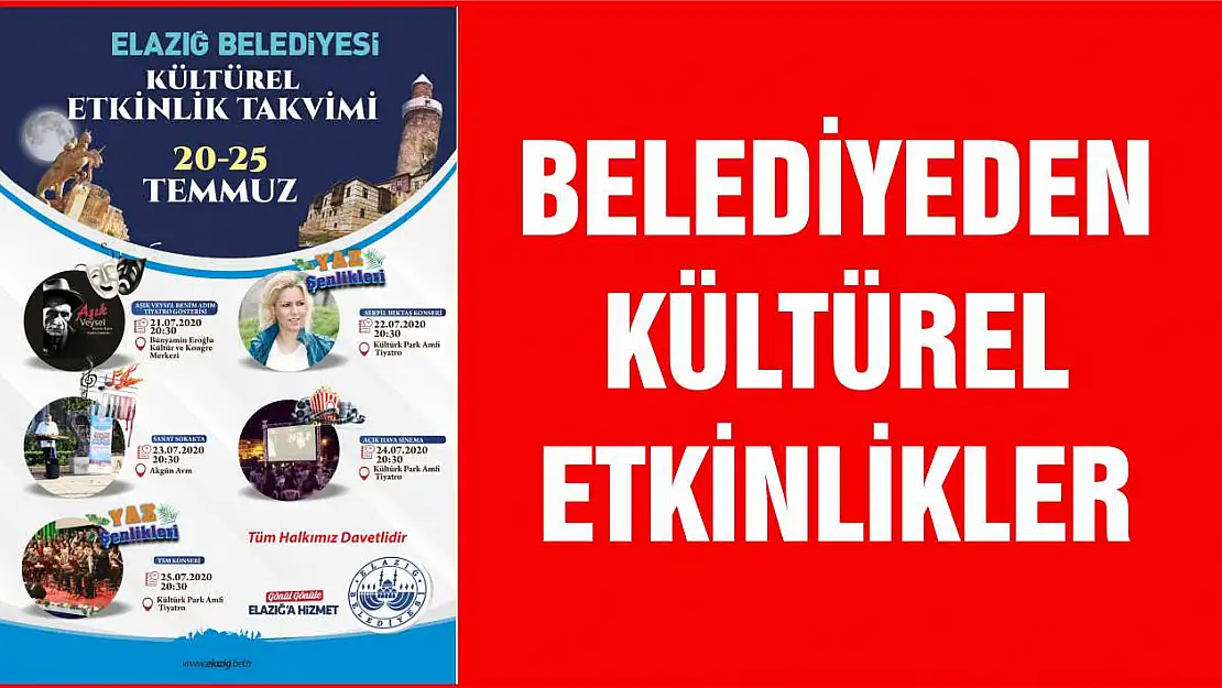 Elazığ Belediyesi Yaz Etkinlikleri Takvimi Belli Oldu