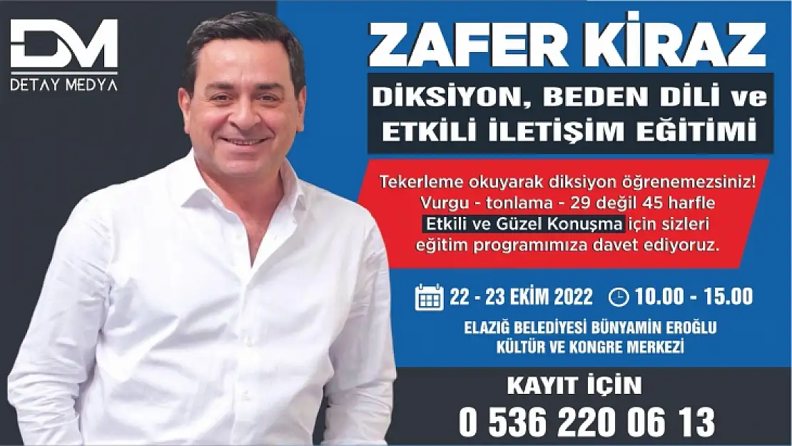 Zafer Kiraz'la diksiyon eğitimi Elazığ'da