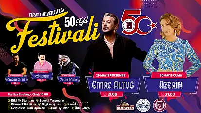 Fırat Üniversitesi 50. Yıl Festivali başlıyor