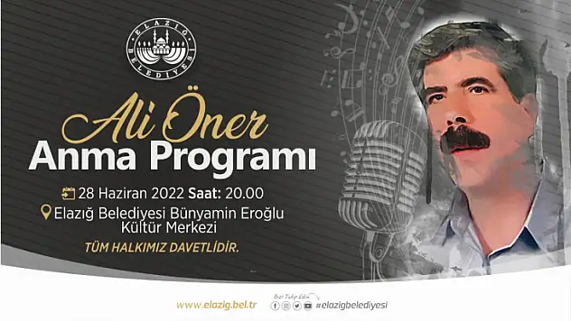 Ali Öner'e anma programı düzenlenecek