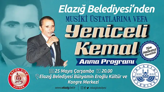 Musikimizin usta ismi Yeniceli Kemal'e anma programı düzenlenecek
