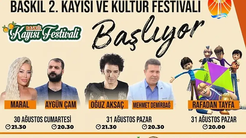 Baskil 2. Kayısı ve Kültür Festivali bugün başlıyor