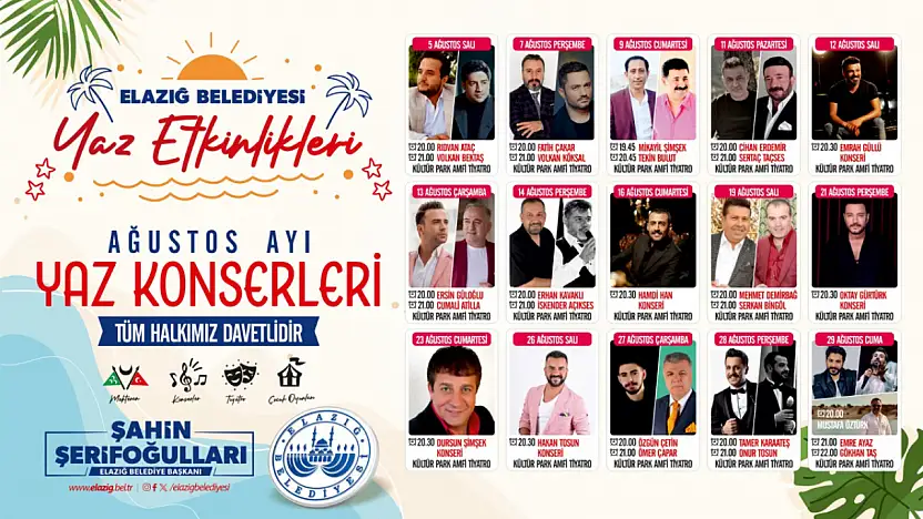 Elazığ Belediyesi'nden müzik ziyafeti sürüyor