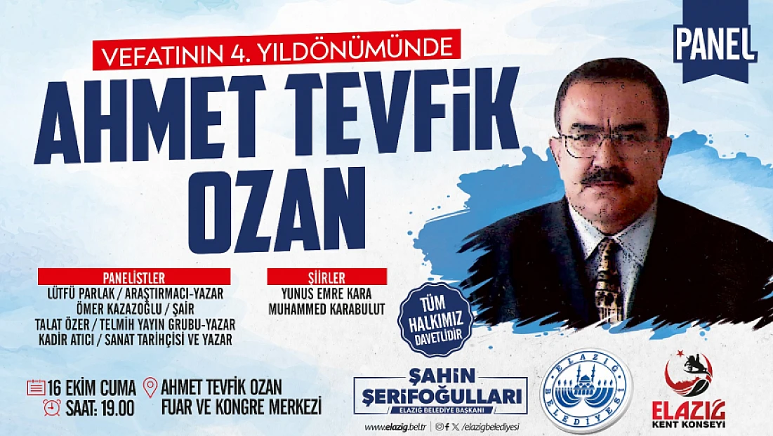 Merhum Ahmet Tevfik Ozan, vefatının 5. yılında panelle anılacak