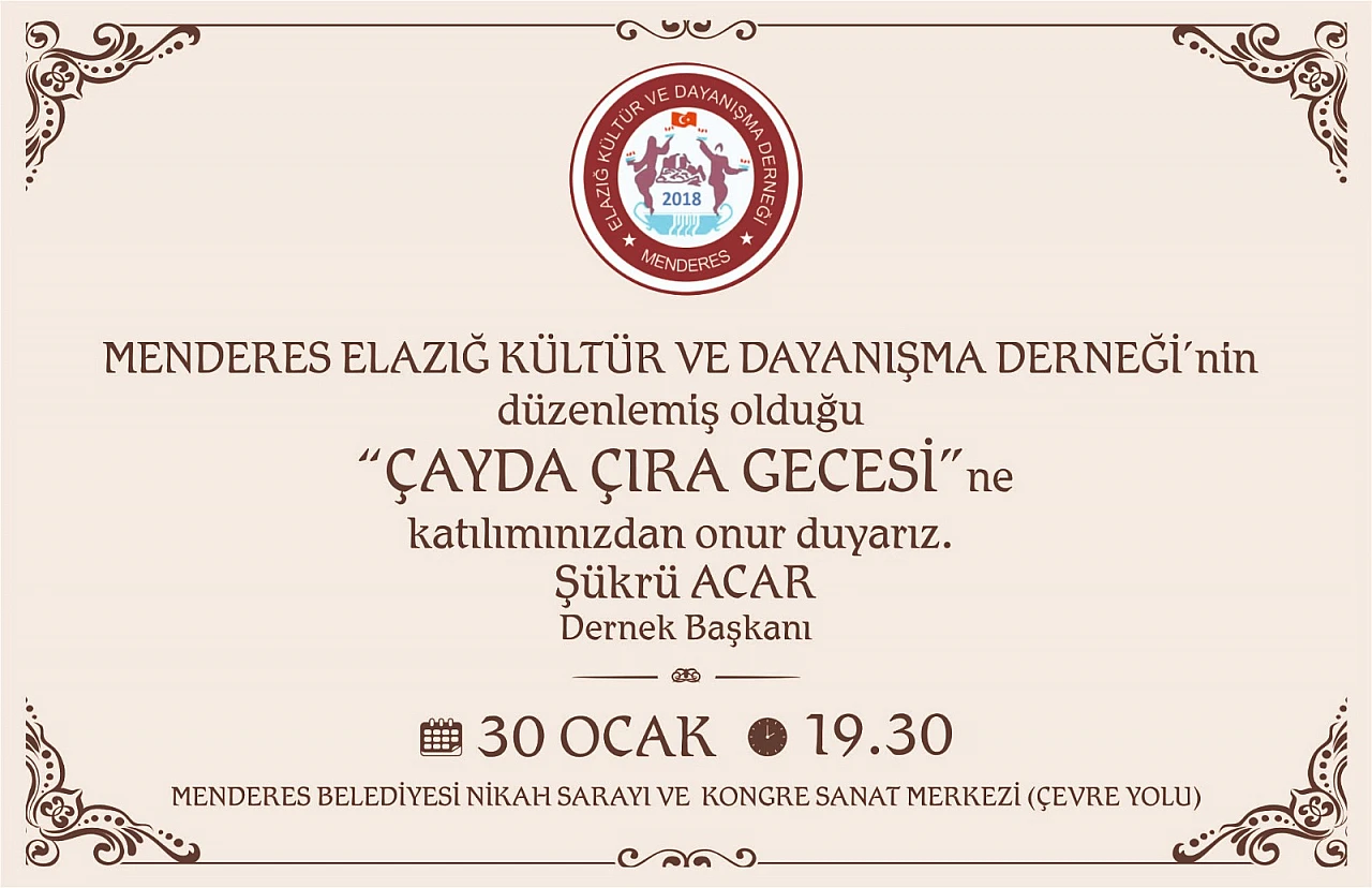Menderes'te 'Çayda Çıra Gecesi' düzenlenecek