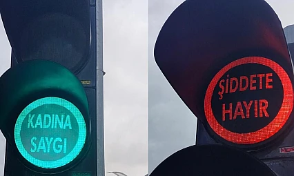 Elazığ'da trafik ışıklarında anlamlı mesaj!