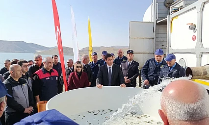 Keban'da Üretilen 300 bin sazan yavrusu Nahçıvan'da suya bırakıldı