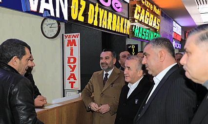 Vali Hatipoğlu ile Başkan Şerifoğulları'ndan terminal esnafına ziyaret