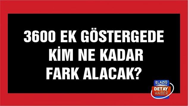 3600 Ek göstergede kim ne kadar fark alacak? 