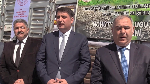 Ağın ve Keban'da nohut tohumu dağıtıldı