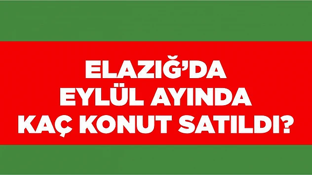 Elazığ'da Eylül ayında kaç konut satıldı?