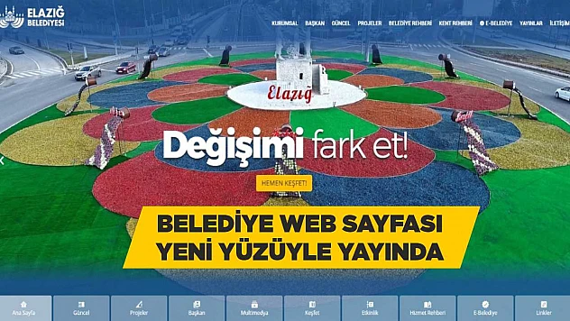 Elazığ Belediyesi Web Sitesi Yeni Tasarımıyla Yayında