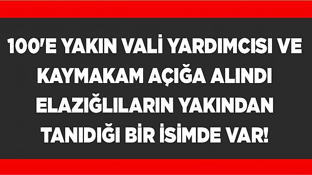 Elazığ Vali Yardımcılığı yapmış o isimde açığa alındı!