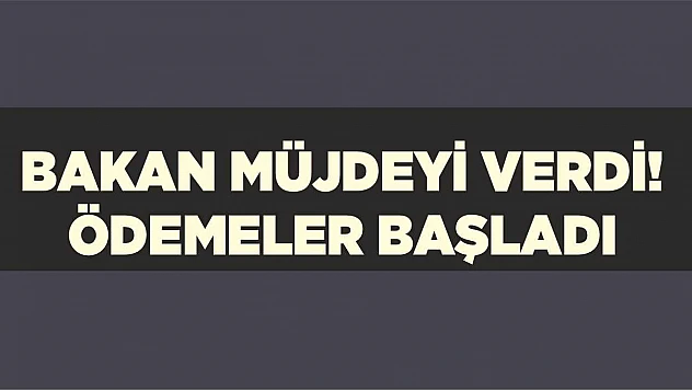 Bakan müjdeyi verdi! ödemeler başladı