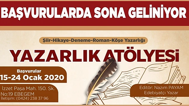 Elazığ Belediyesi Yazarlık Atölyesi İçin Başvuru Süresi Doluyor