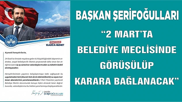 Başkan Şerifoğulları Duyurdu!