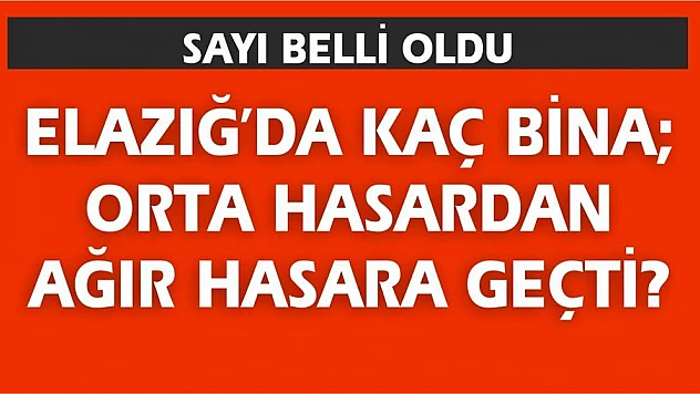 Elazığ'da Kaç Bina Orta Hasardan Ağır Hasara Geçti?