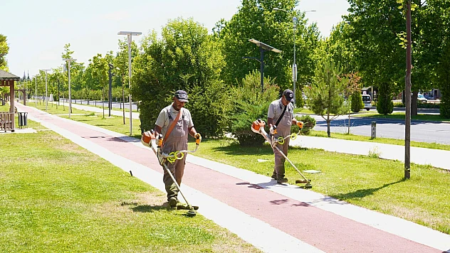 Elazığ Belediyesi'nden yeşil alanlarda yaz temizliği ve bakımı