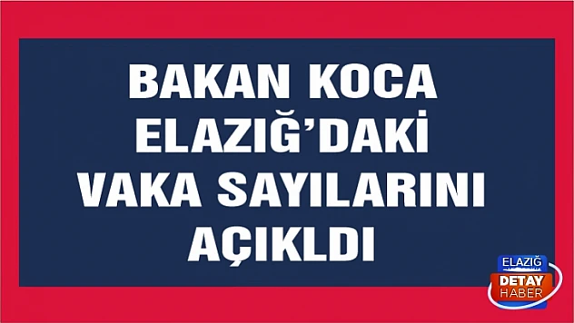 Elazığ'da kaç vaka var? Bakan Koca açıkladı