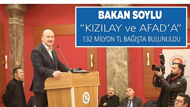 Bakan Soylu '132 Milyon TL Bağışta Bulunuldu'
