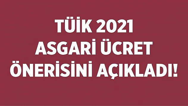 TÜİK 2021 asgari ücret önerisini açıkladı!